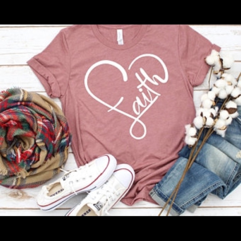 Faith and Heart Tee (Heather Grey Color)